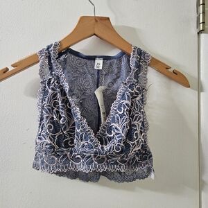 Francesca's floral printed lace bralette